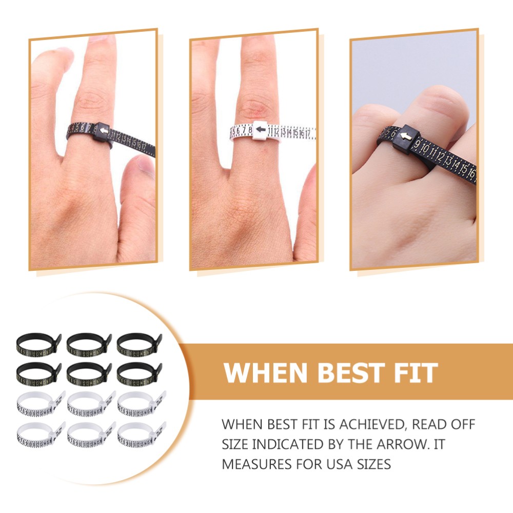 12 Pcs Finger Meter Reusable Size Ruler Gauge Ring Sizer Measuring Tool