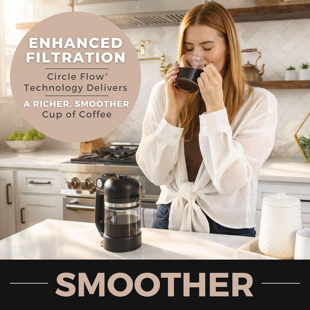 Compact Glass Single-Serve Coffee Maker | K-Cup Compatible Coffee Brewer