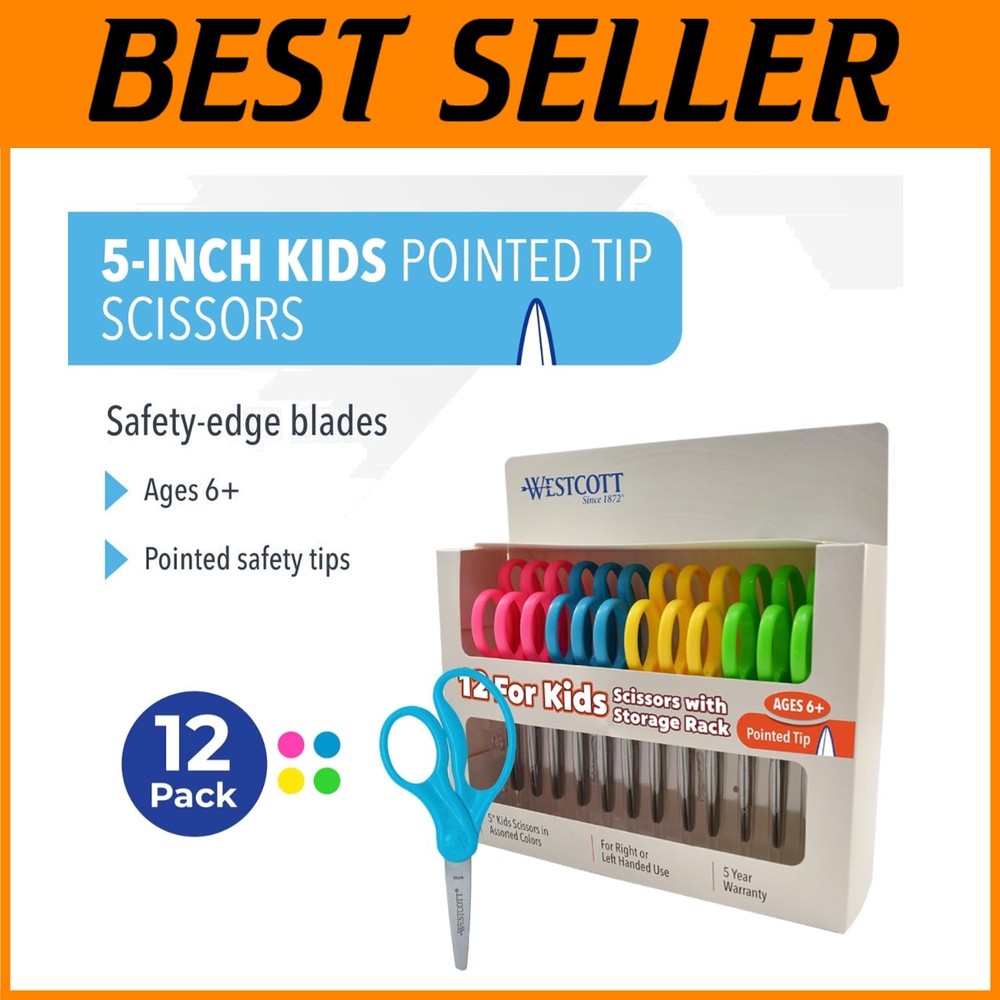 Back to School Essentials: 5-Inch Safety Scissors, 12 Pack