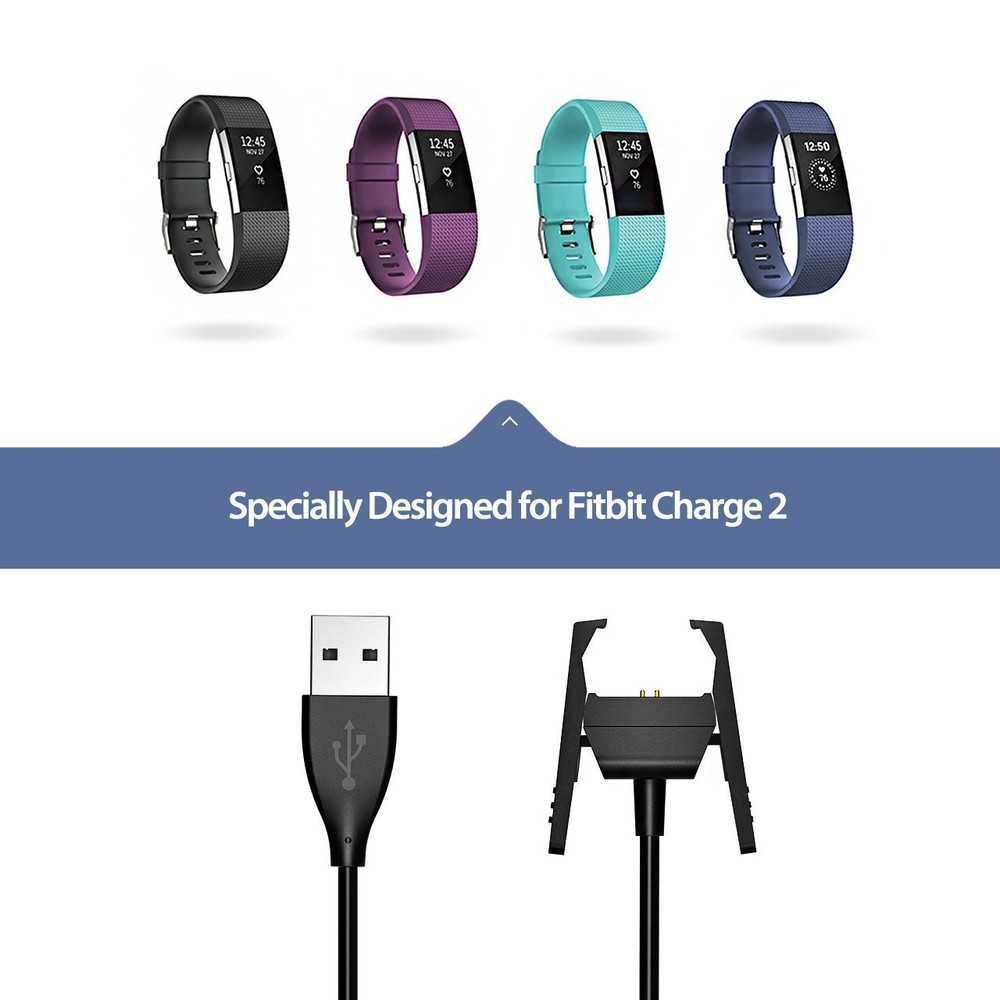 2PCS USB CHARGING CABLE Replacement Accessories Charger For FITBIT CHARGE 2 2016