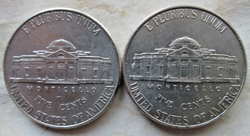 2018-P JEFFERSONS, (2)REVERSE INTERIOR DIE BREAK ERRORS (IDB), XF/AU, CIRCULATED