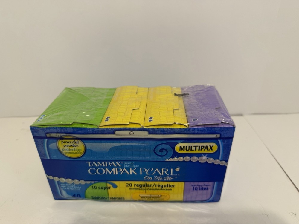 Tampax Pearl Compak Tampon Multi Triplepack Regular Super Lite 40 Count