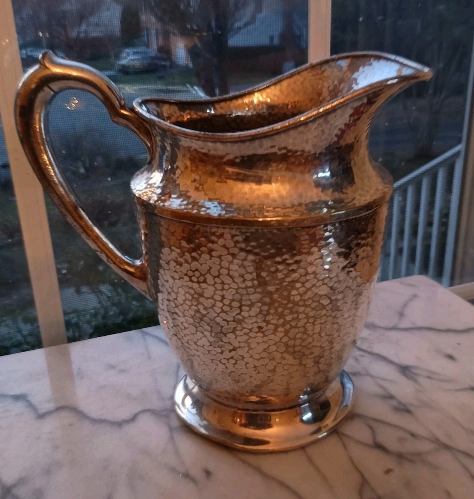Andover SP Hand Hammered Silver Plate Pitcher, 8", Read