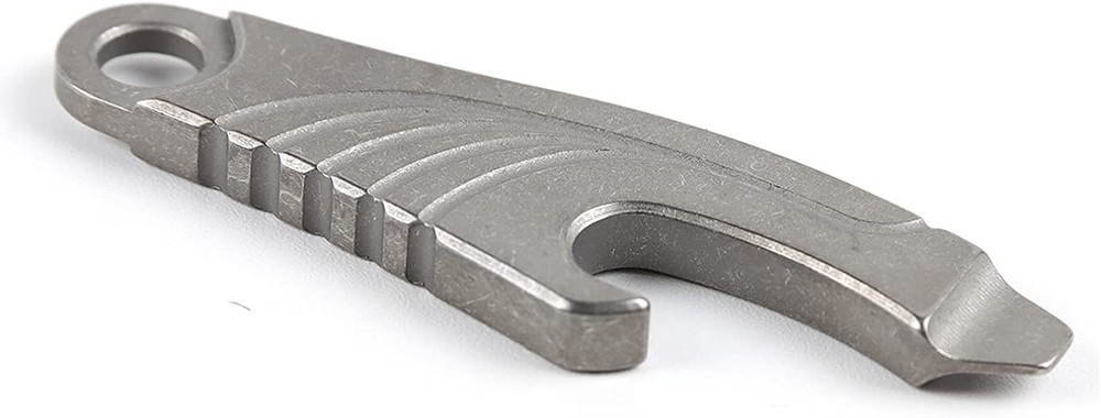 EDC Multi Tool Titanium Pry Bar with Bottle Opener Screwdriver Function (Grey)
