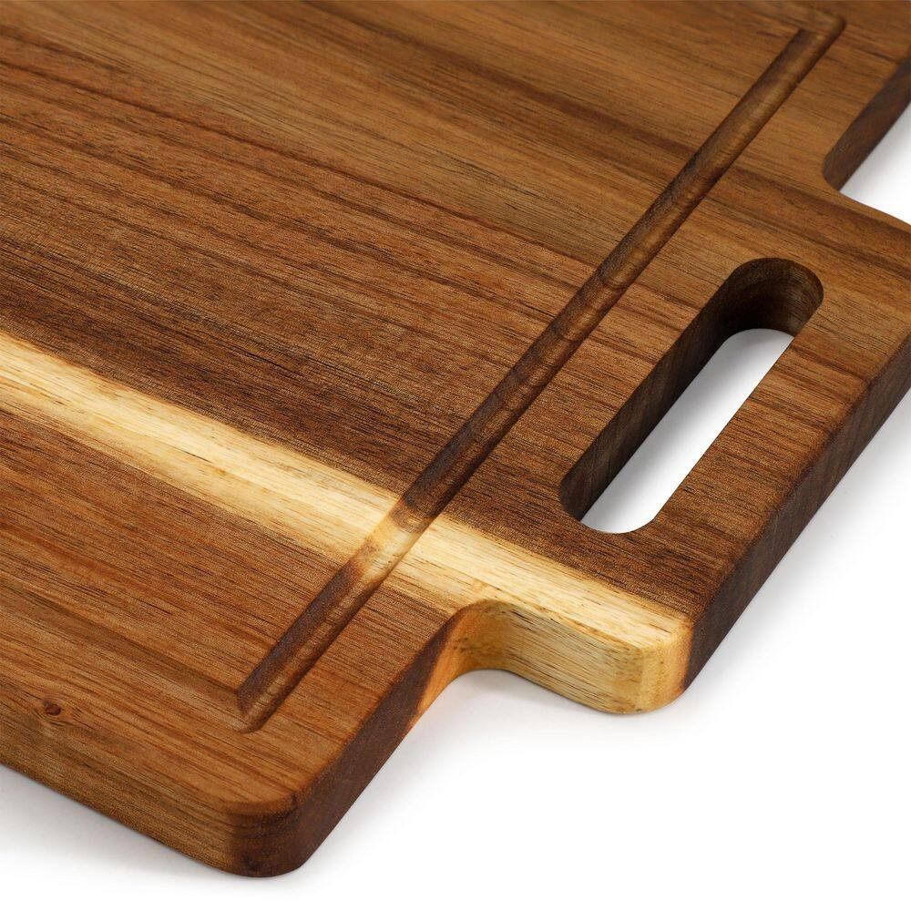 16.5 X 11 Inch Acacia Wood Rectangle Serving Board with Handle