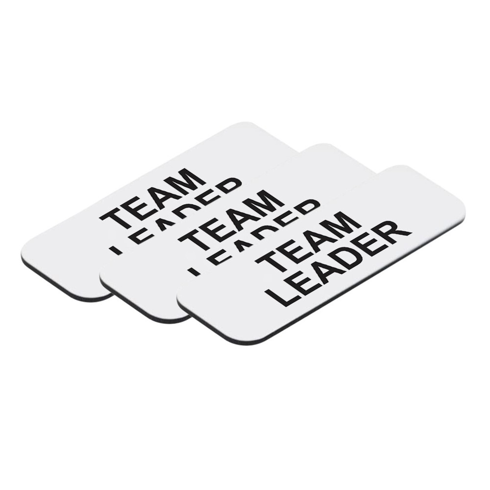 Team Leader 1 x 3" Name Tag, (3 Pack)