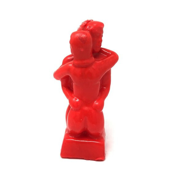 Red Figural Erotic Couple Candle