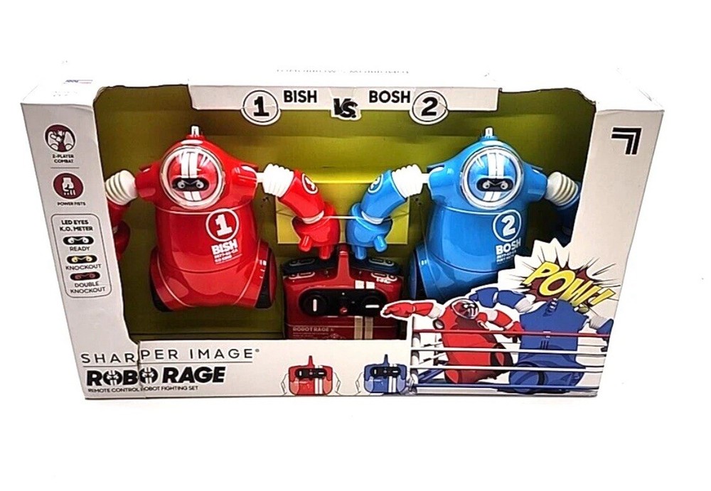 Sharper Image Robo Rage Remote Control Robot Combat Fighting Set Wireless  | NEW
