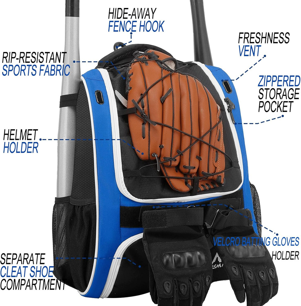 Baseball Bag-Baseball Backpack Holder for Baseball, Large Main Compartment,Softb