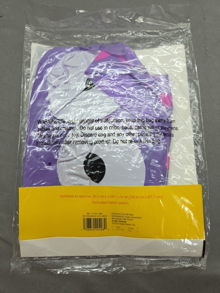 Sun Squad Split Ring Crab Float PVC Pool Toy Purple Ages 3+