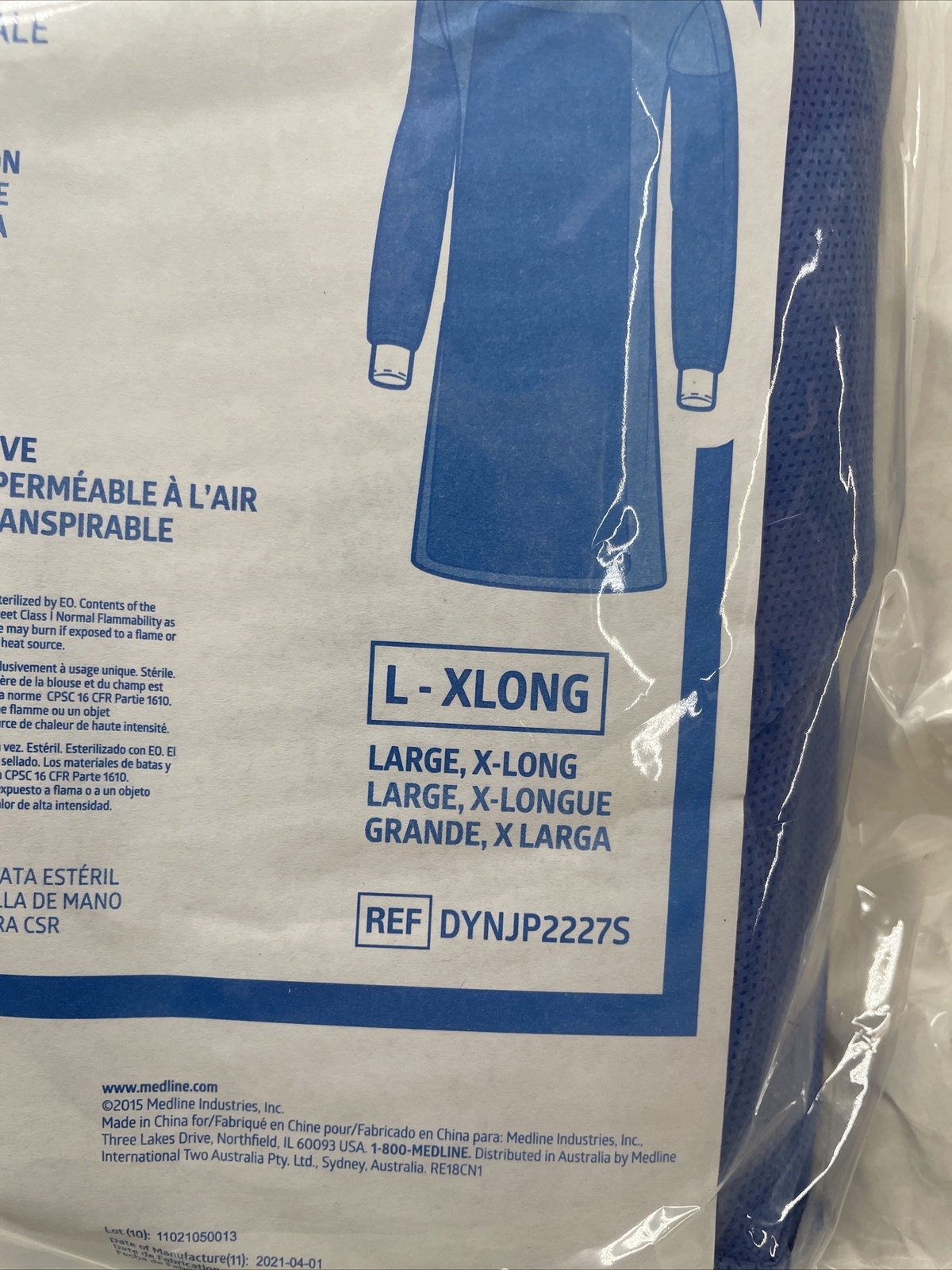 4 Gowns Medline SIRUS Surgical Gown Level 4 Size: LARGE-XLONG Poly-Reinforced