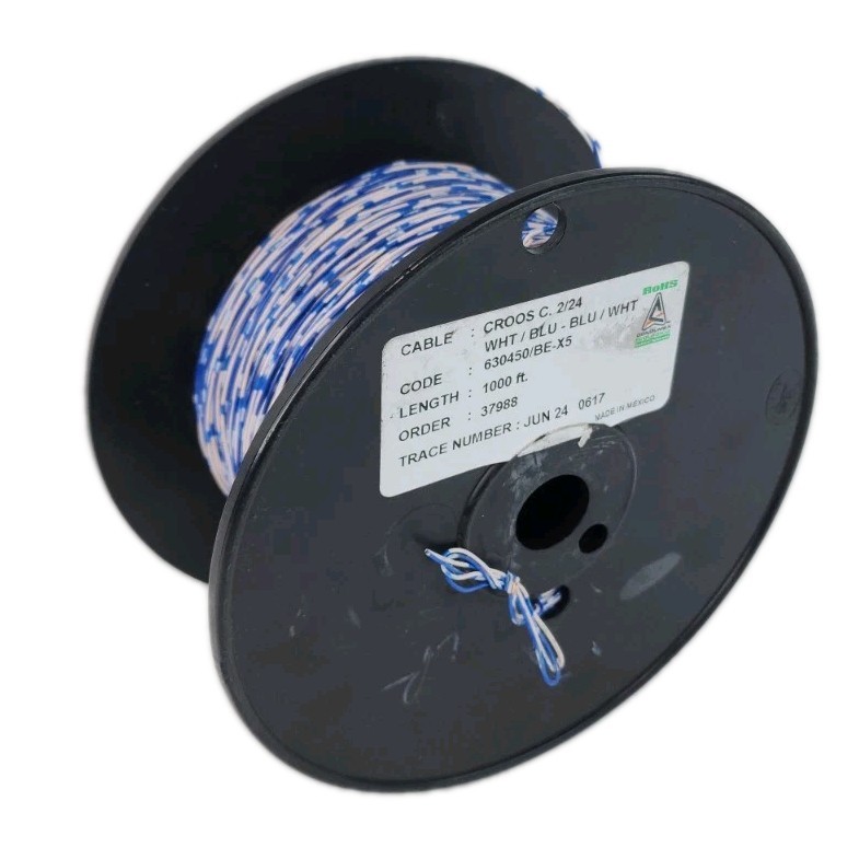 Condumex White/Blue Solid Conductor Cross Connector Wire 1000' 630450/BE-X5