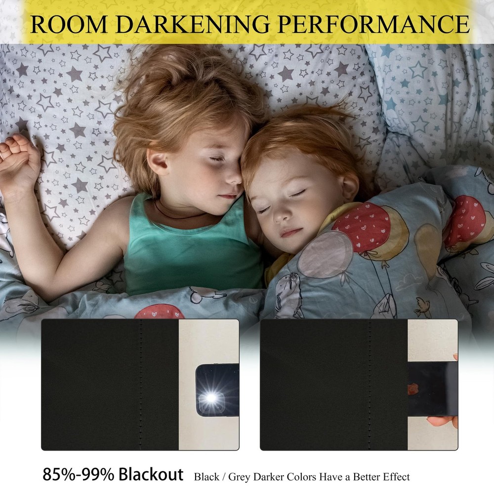 Room Divider Curtain Sets with Bendable Ceiling Track, 95% Blackout Total Pri...