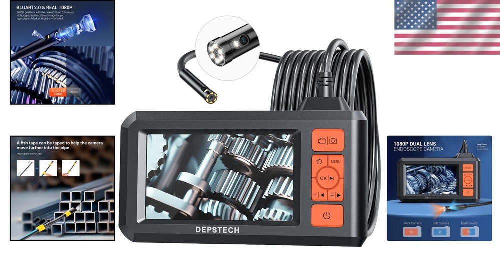 Waterproof Borescope, 4.3" LCD Screen, 16.5FT Cable