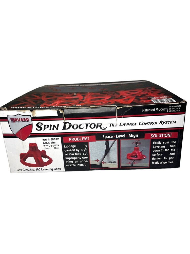 Spin Doctor Tile Leveling System Caps ONLY 100 PCS in Box Item# SDCAP