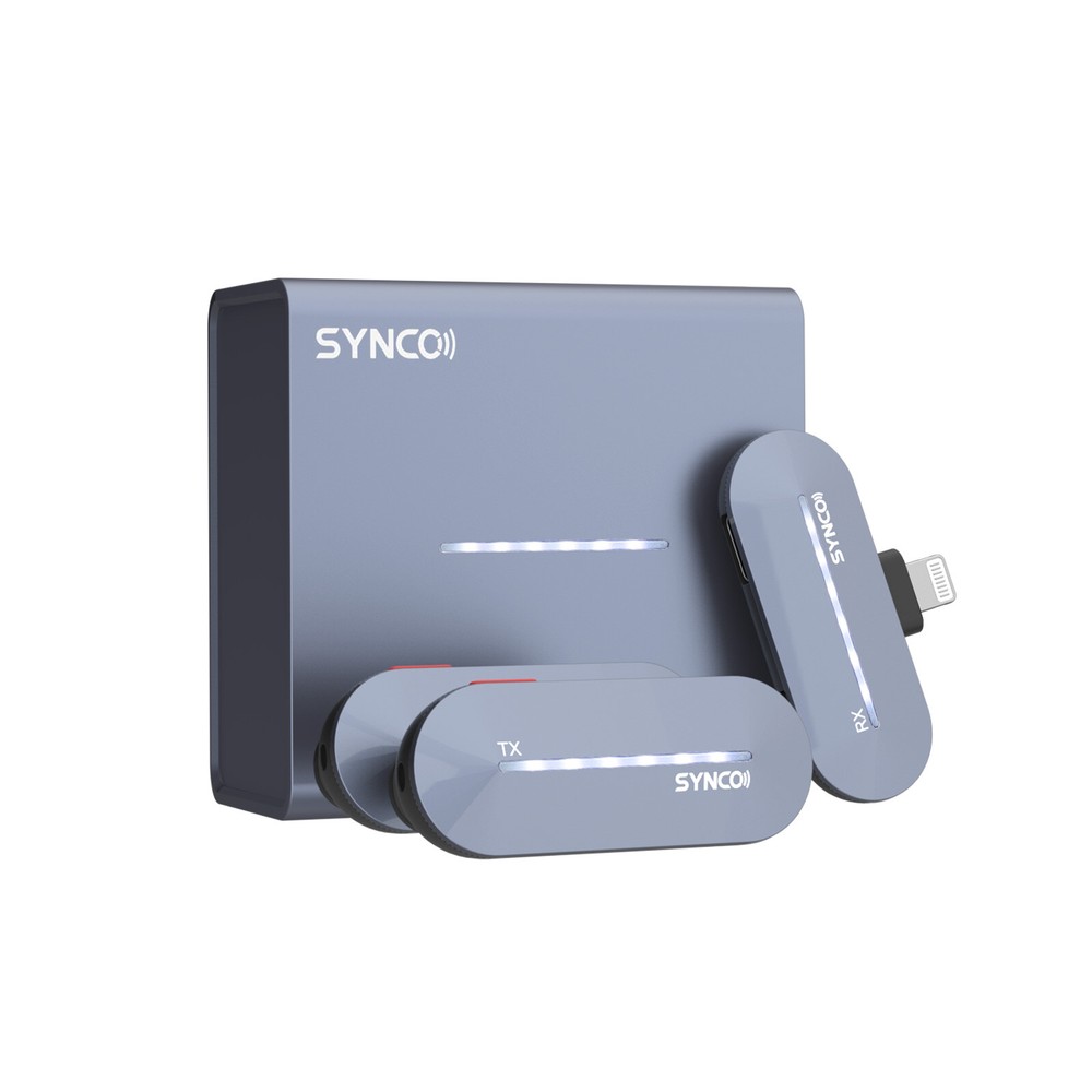 Synco P2L Wireless Microphone 2.4GHz with Charging Case for IOS iPhone iPad