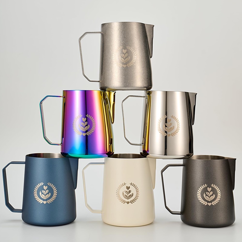 Espresso Milk Pitcher Steaming Pitcher 450ml / 15.4oz Milk Frothing Jug Sharp...