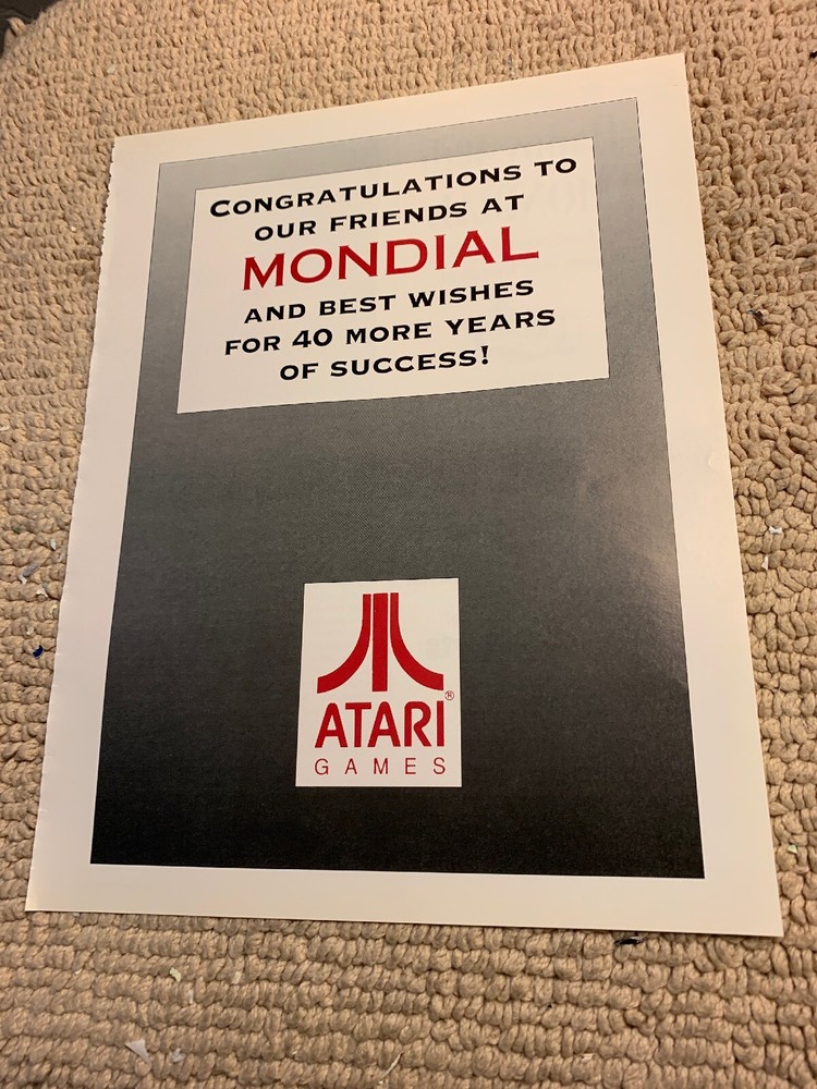 11- 8 1/4” Atari Congrats ARCADE GAME FLYER