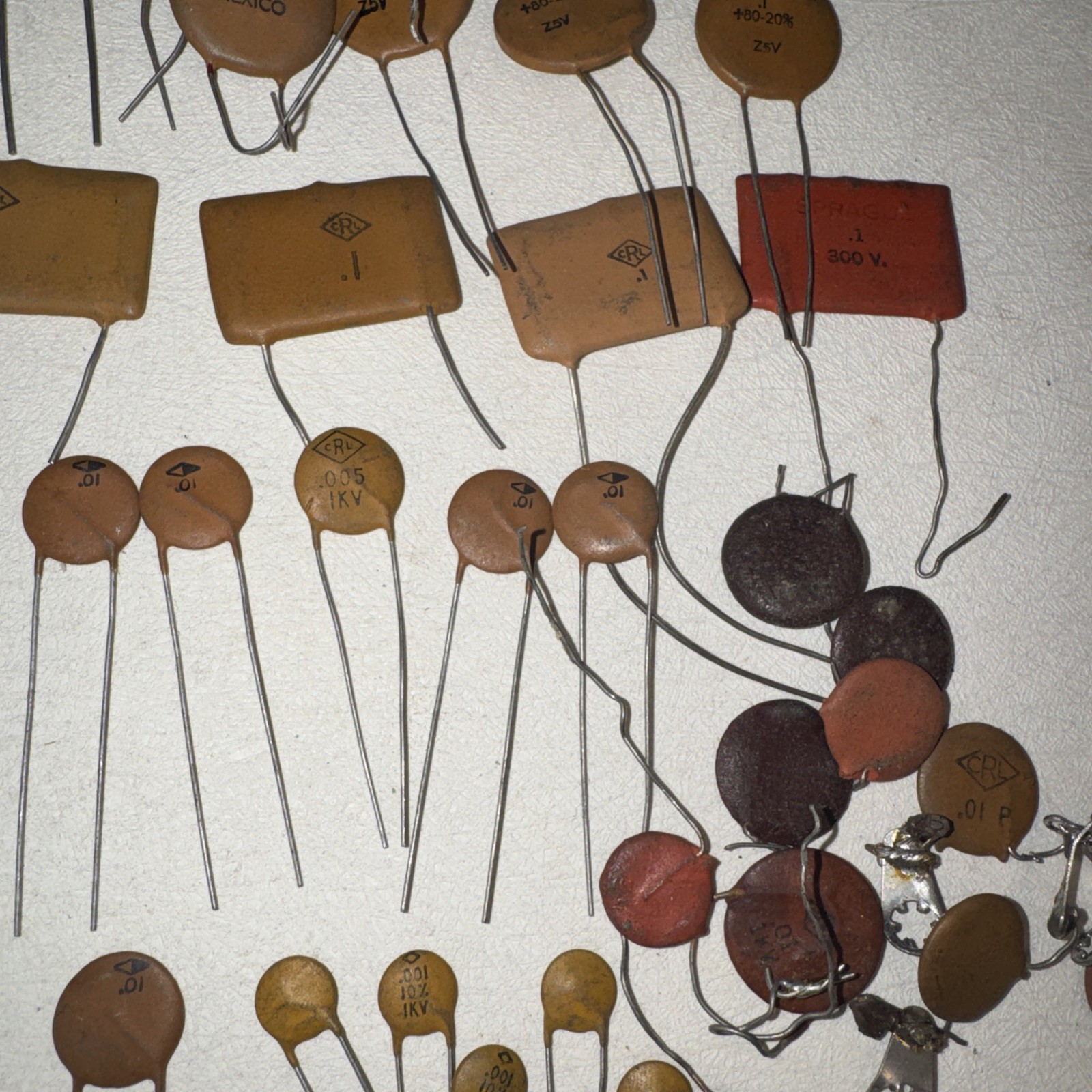 Assorted Lot of 100+ Ceramic Disc Capacitors - Variety Values, Power & Brands