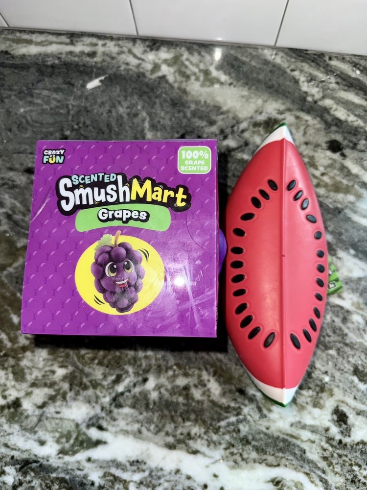 Squishy Fruit Bundle🍇🍉 Scented SmushMart Grape & Jumbo Squishy Watermelon