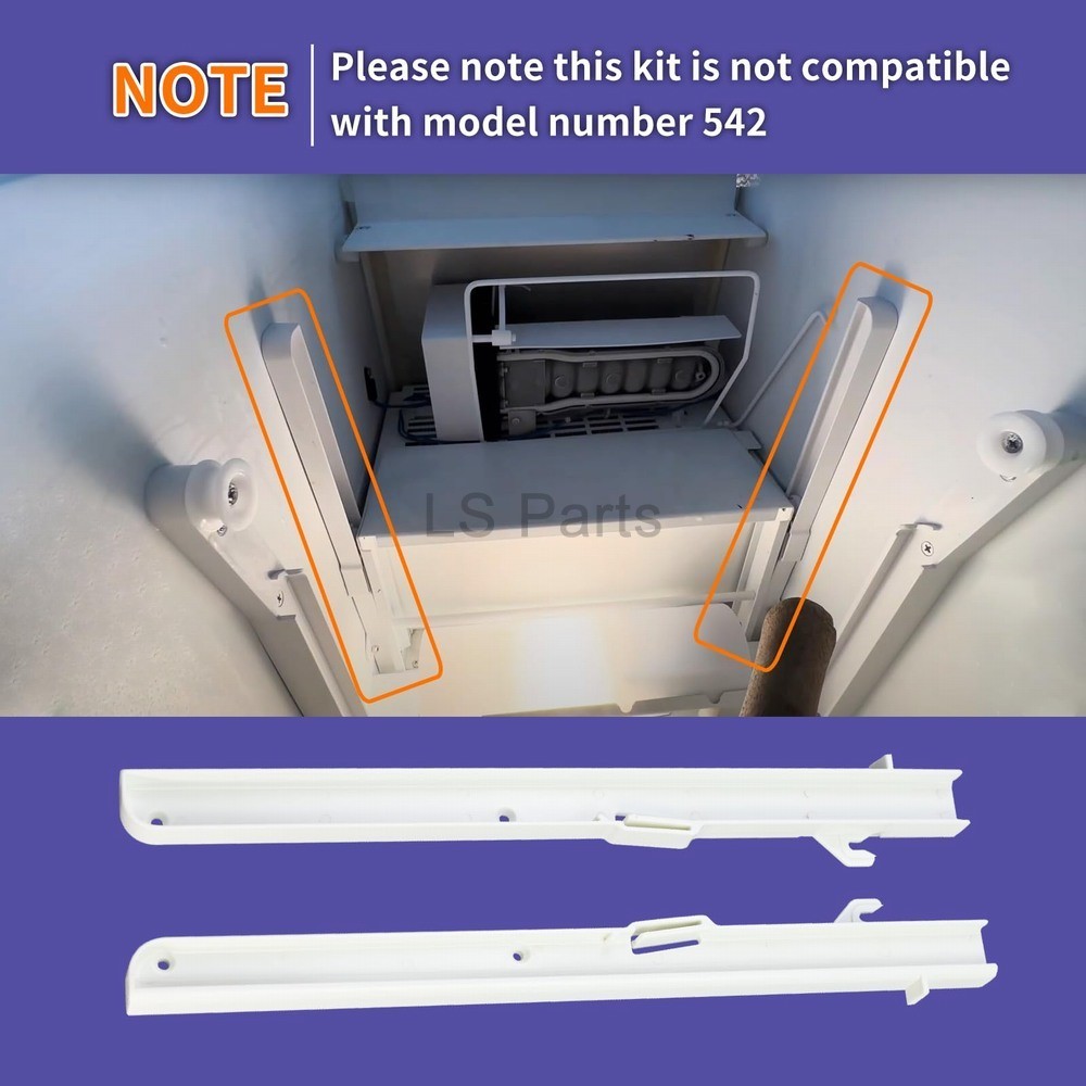 2Pcs Replacement Kit for Subzero Ice Bucket Slides - Right 7014661 Left 7014649