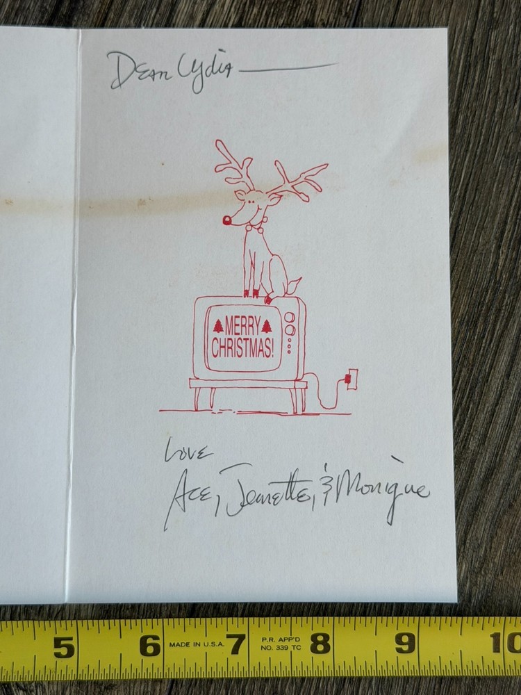 KISS Christmas Card ACE FREHLEY Jeanette Monique Lydia Criss Vintage Kiss Aucoin