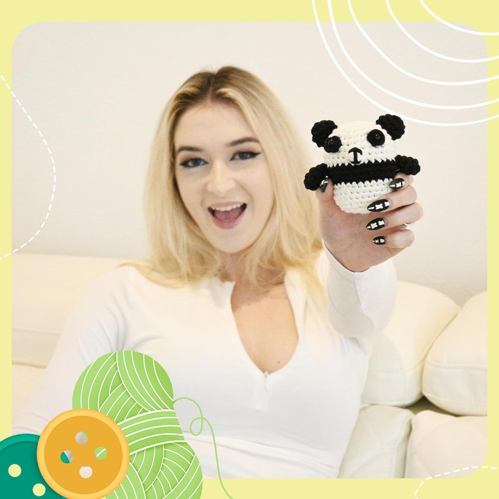 DIY Panda Crochet Kit | Easy Craft Starter Set with Hook & Instructions