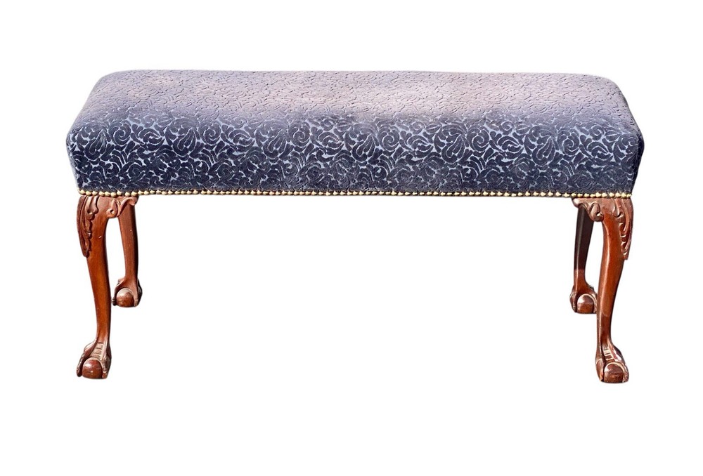 Vintage Chippendale Style Window Bench / Vanity Bench