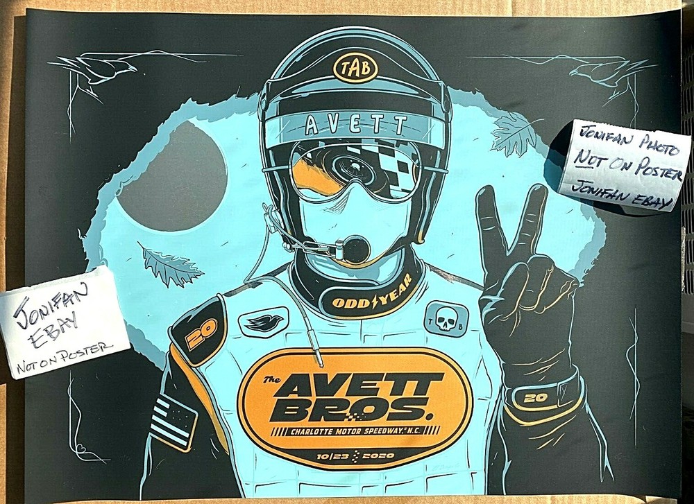 THE AVETT BROTHERS DRIVE IN II Charlotte NC 2020 AE HATCH FOIL POSTER S/N #/12