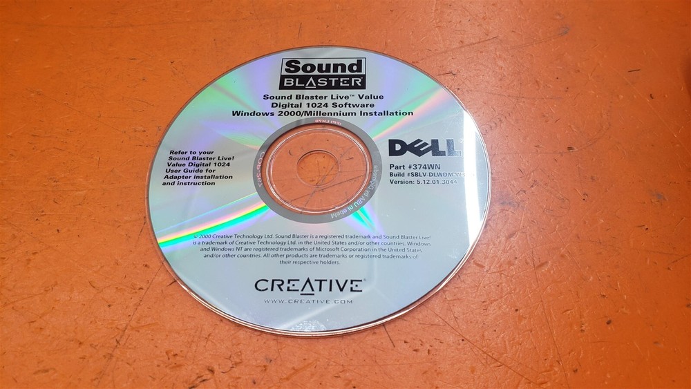 ⭐️⭐️⭐️⭐️⭐️ Dell Sound Blaster Live Value Digital 1024 Software CD