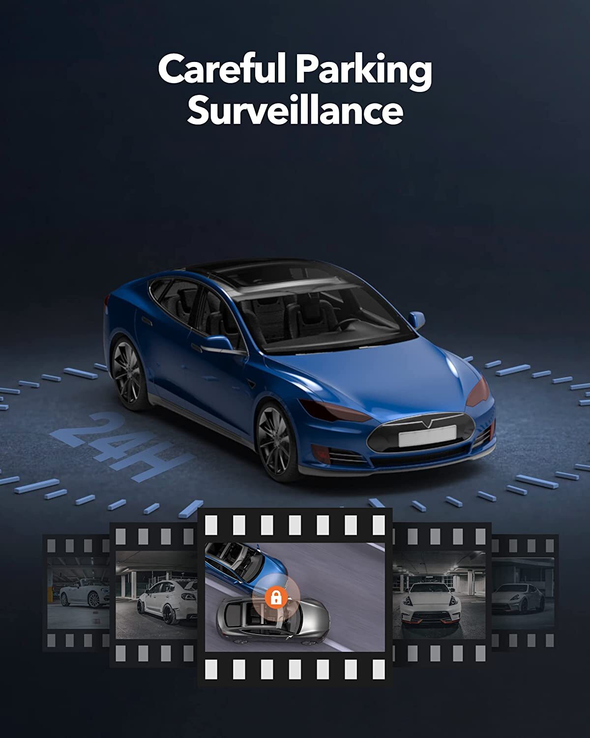 WOLFBOX G850 4K Dash Cam 12'' Dual Dash Cameras Mirror Cam Parking Monitoring