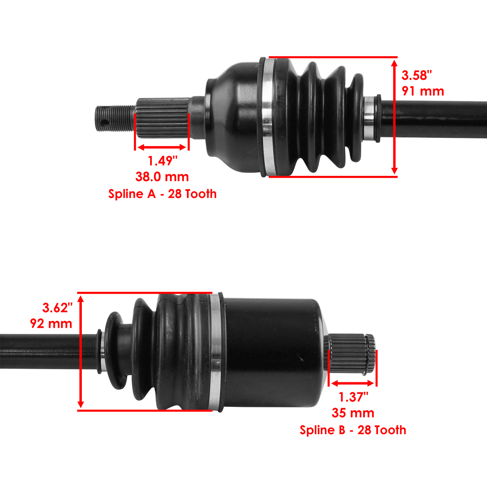 1334389 Front CV Joint Axle For Polaris RZR Turbo Pro XP LT 2020 Left & Right