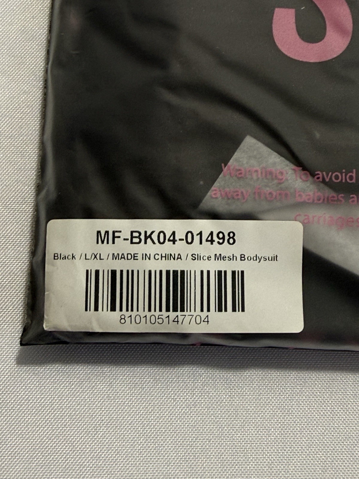 MOEFLAVOR Slice Mesh Body Suit Black Ninja Kunai Anime Lingerie L/XL - NWT