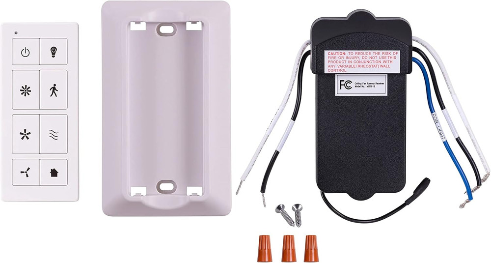 Universal Ceiling Fan Remote Control Kit with Receiver, Wall Dock and Batteries,