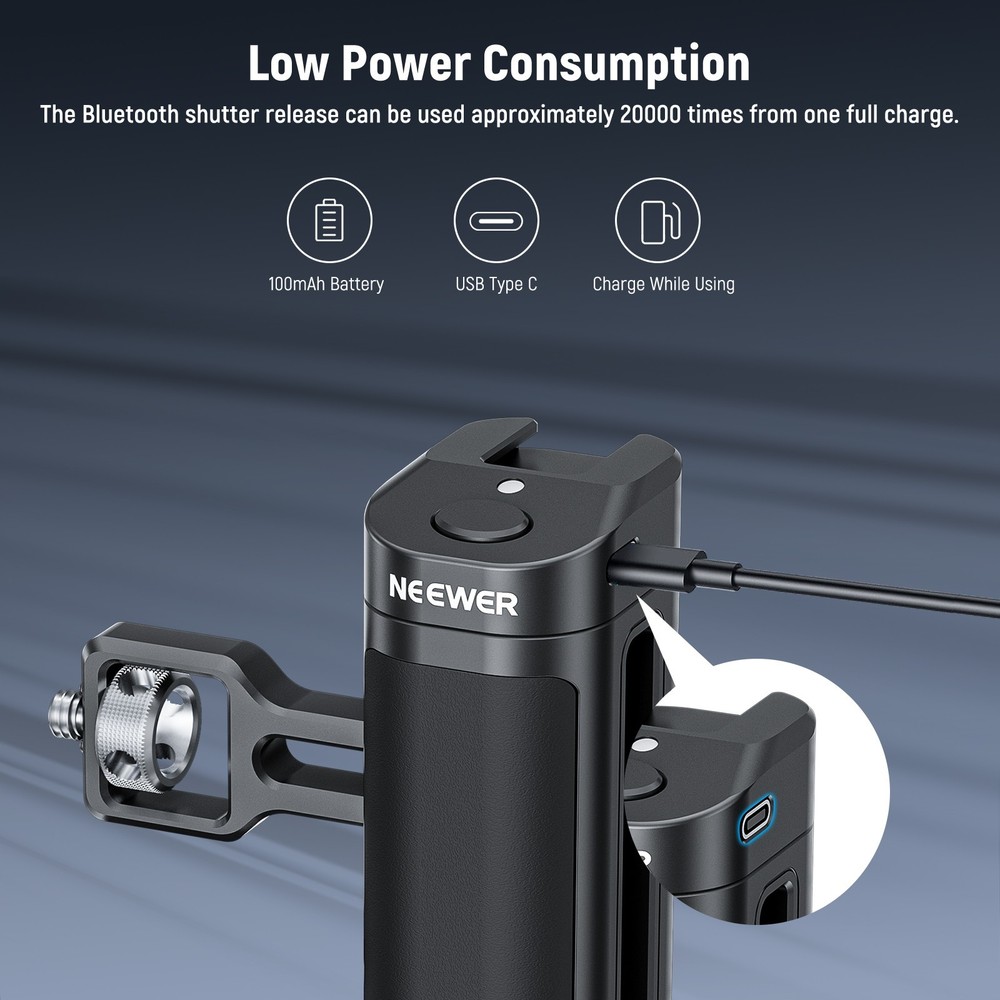 NEEWER Side Handle Grip Wireless Remote Shutter for Smartphone Cage PA005E