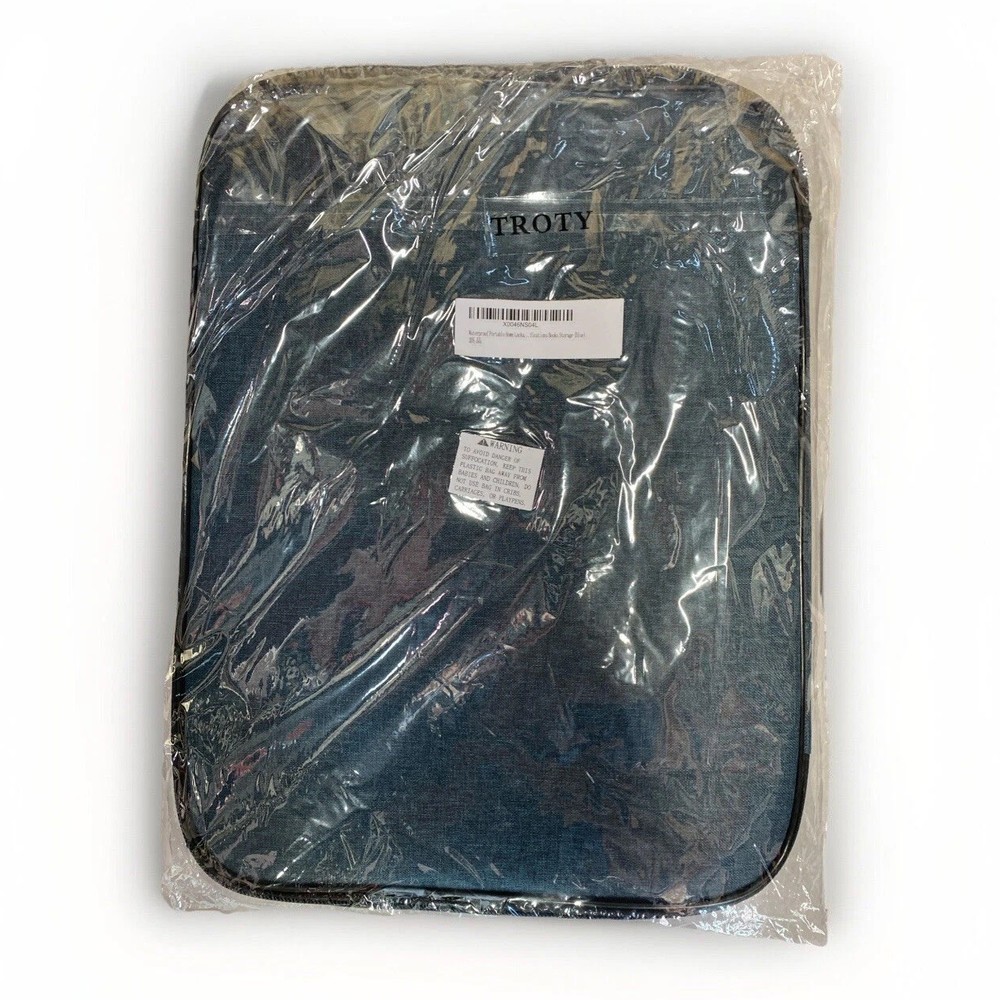 TROTY Travel Document Organizer Case with Combination Lock Blue Denim