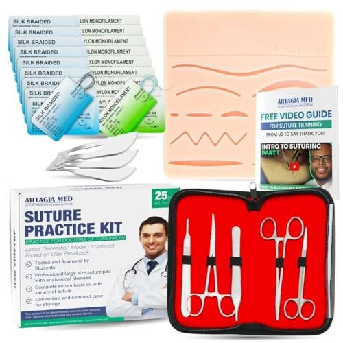 Complete Suture Practice Kit for Suture Training, Including Large Silicone