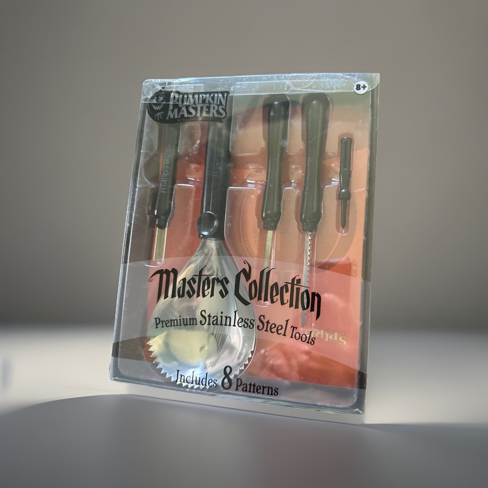 Pumpkin Masters Carving Kit~Masters Collection 5 Tools, 8 Patterns New in Box