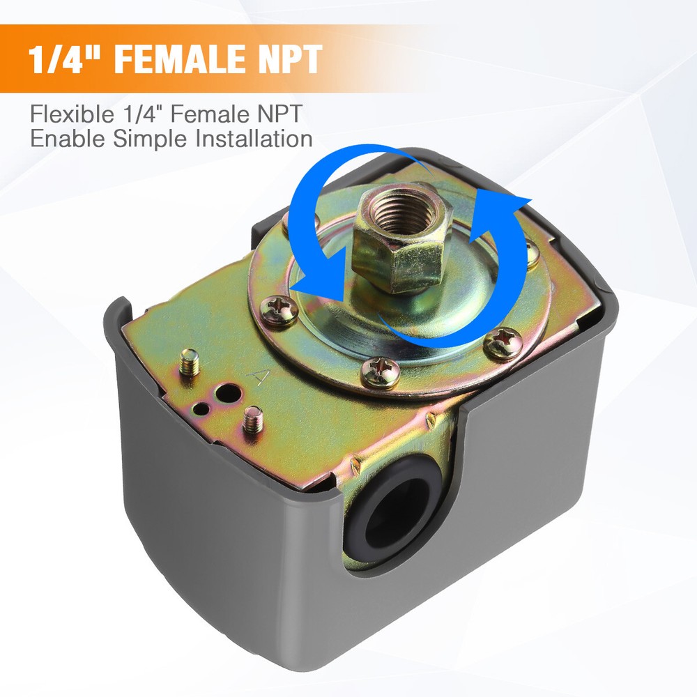 40-60 PSI Adjustable Well/Water Pump Pressure Control Switch Double Spring Pole