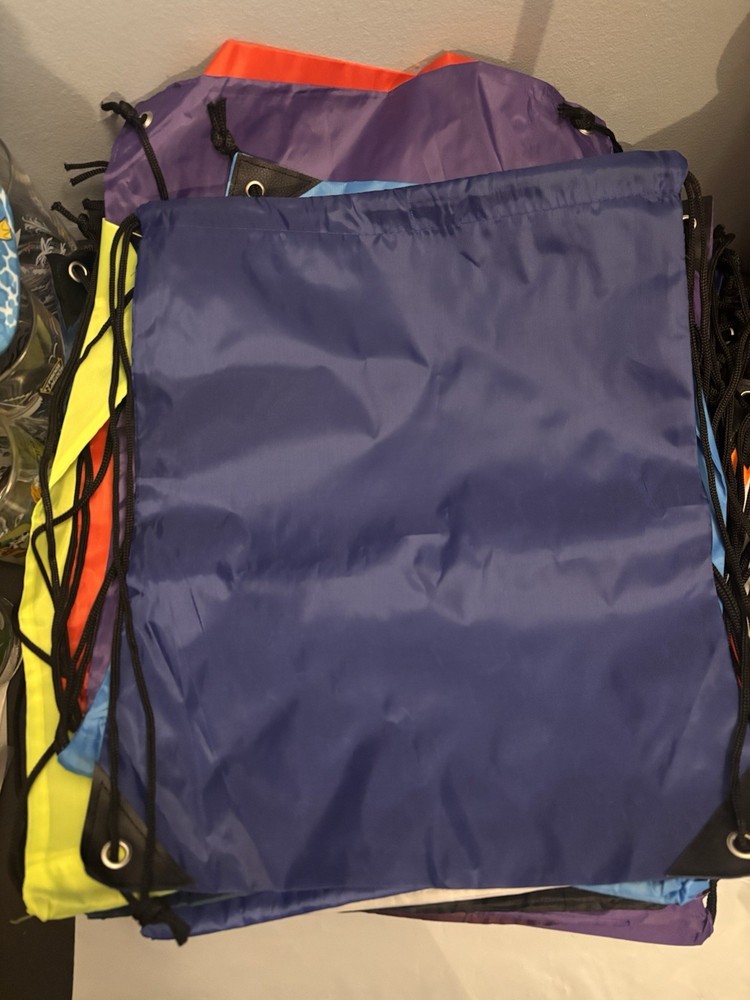 Nylon Drawstring Backpack Bundle Random Color Bag Mixed (20 Bags Incl)