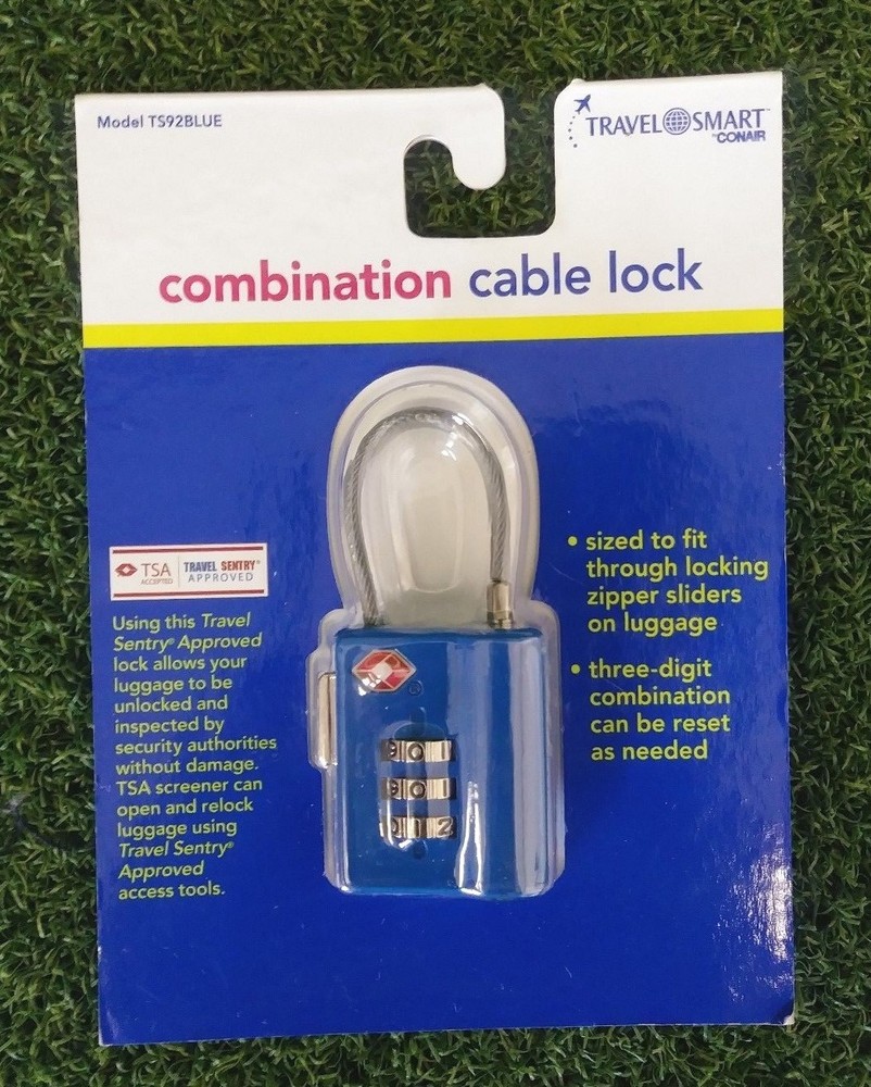Travel Sentry Combination Cable Lock Model TS92BLUE NEW TSA Accepted