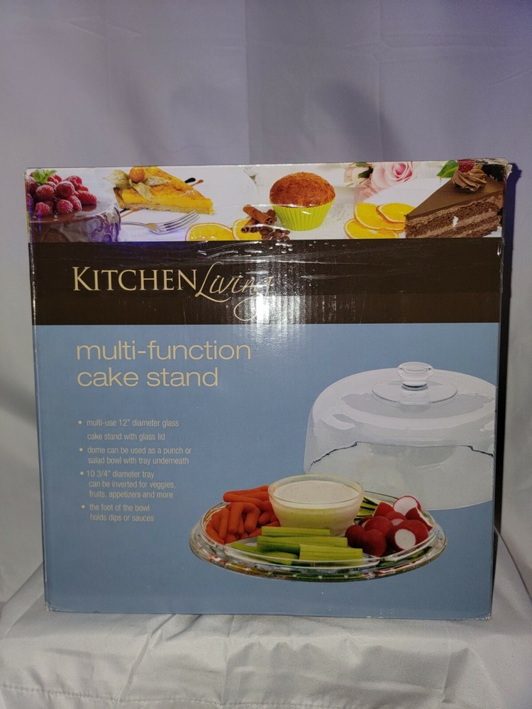 * Multi-function Cake Dessert Hors d'oeuvres Serving Stand Dome Lid Bowl 12"