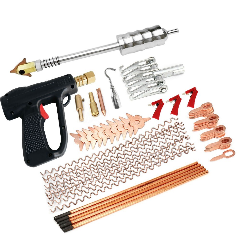 86Pcs Stud Welder Dent Puller Kit Auto Body Panel Dent Spot Welding Repair Tool