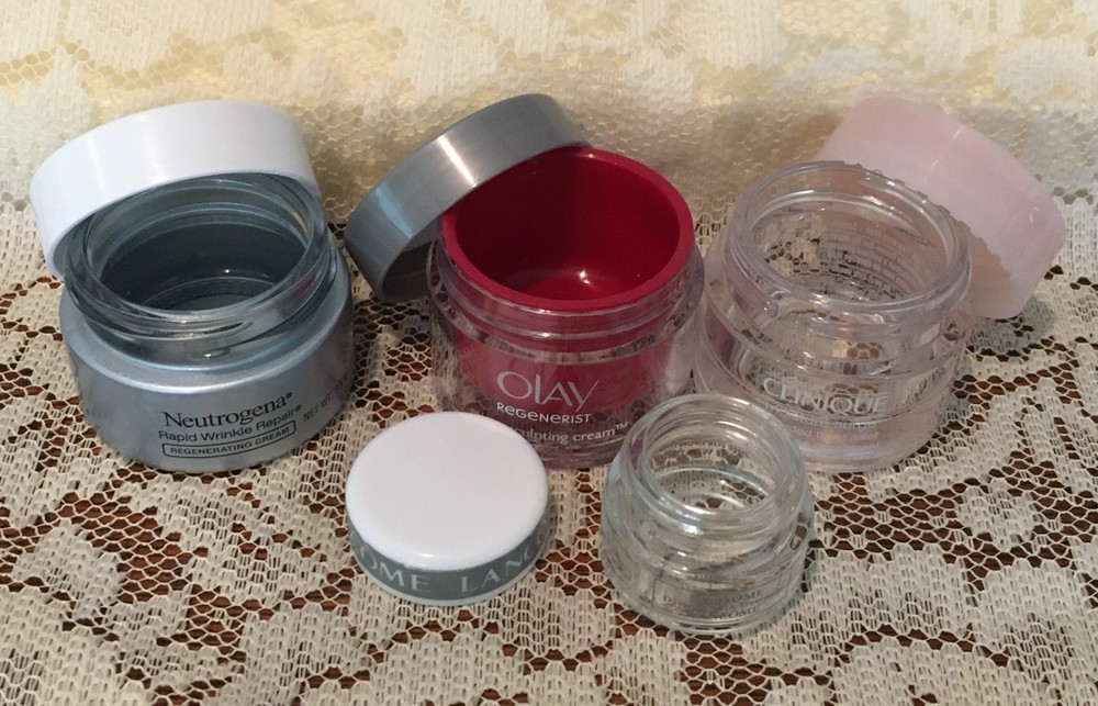 (8) Travel Size Face Cream Containers • EMPTY • REUSE • REFILL