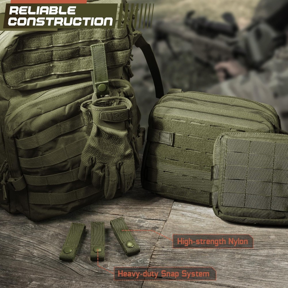 WYNEX Molle Straps 4 inch, Panel Attachment 4", Army Green