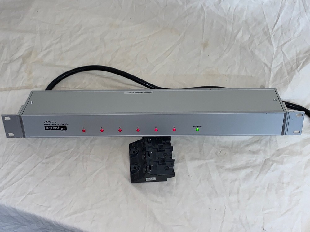 BayTech RPC-2 Rack Mount 1U 6-Outlet Remote Power Control Unit PDU