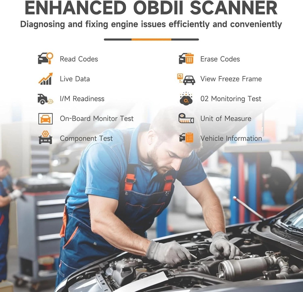 Compact NT201 OBDII Diagnostic Tool - Live Data & Fault Code Reader for All Cars