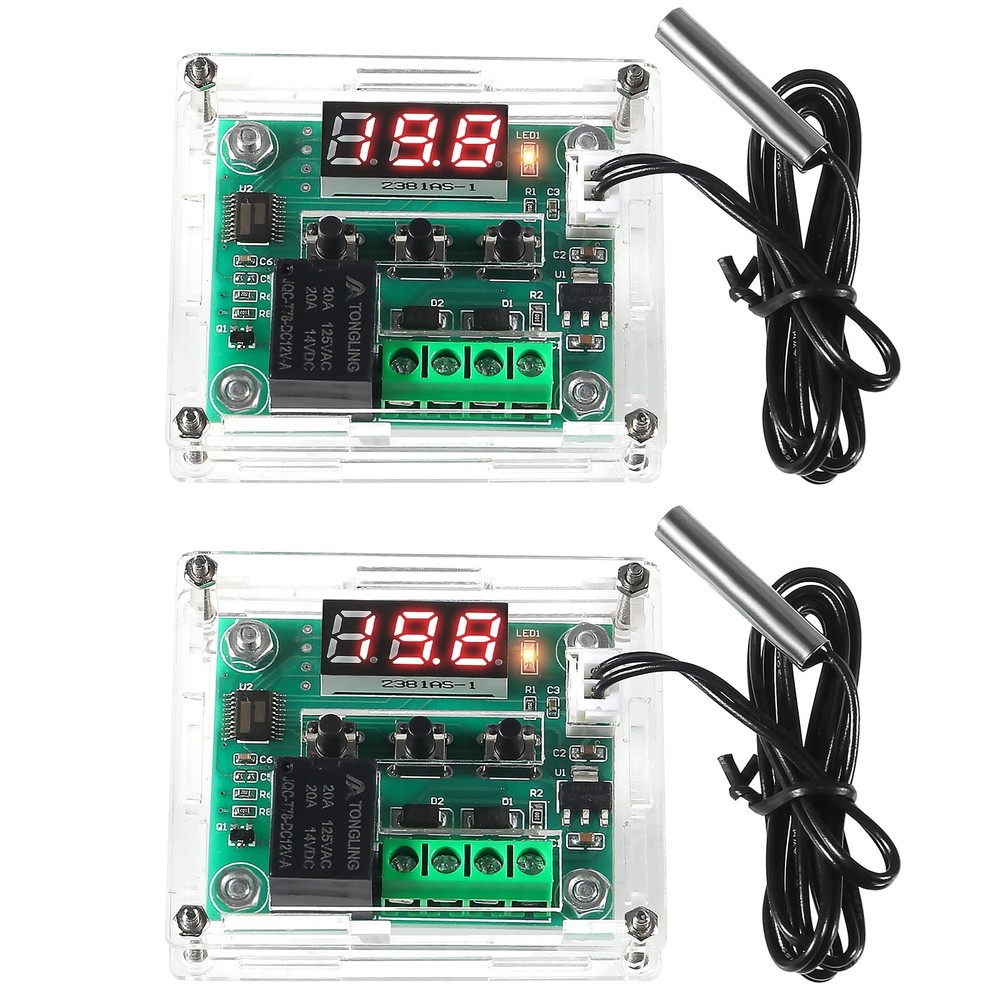 2PCS W1209 Temperature Controller Module,LED Display Digital Thermostat Red