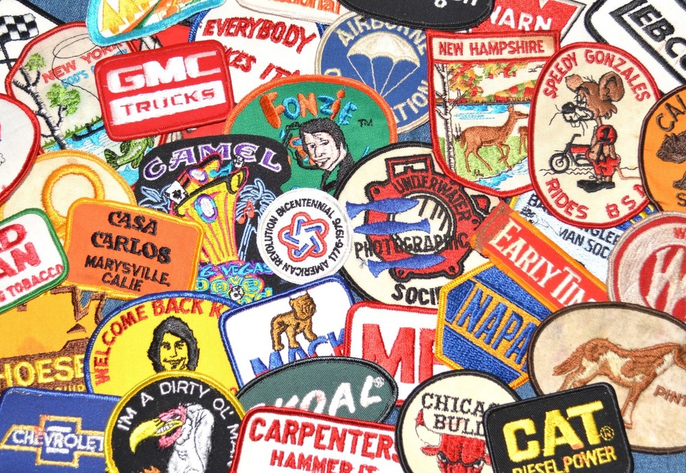 20 NOS Authentic Vintage Patch Bulk Lot DEFECT STAINED Damaged Error Reject