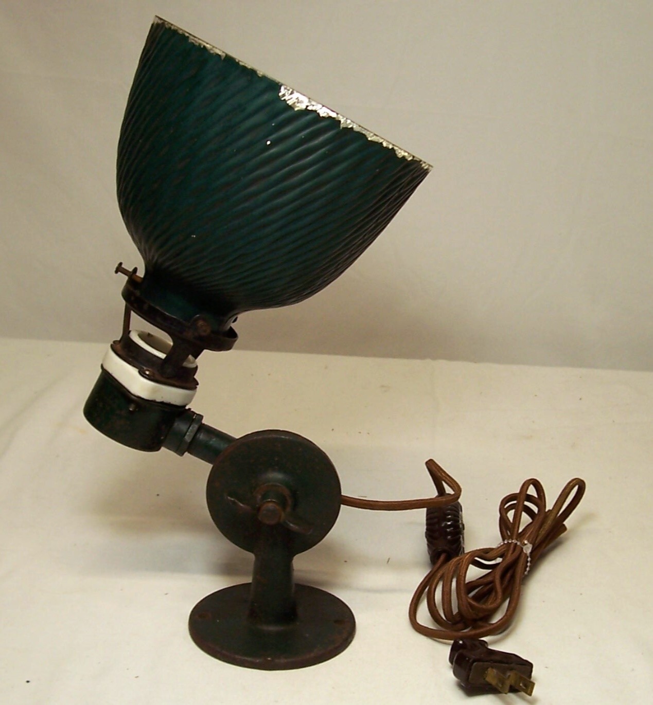 Antique Curtis X-ray Shade Light Fixture Vtg Cast Art Porcelain Chicago USA #G2